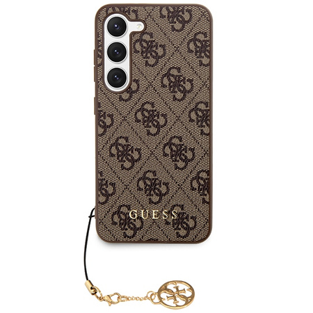 Oryginalne Etui GUESS hardcase 4G Charms Collection GUHCSA35GF4GBR do Samsung Galaxy A35 brązowy