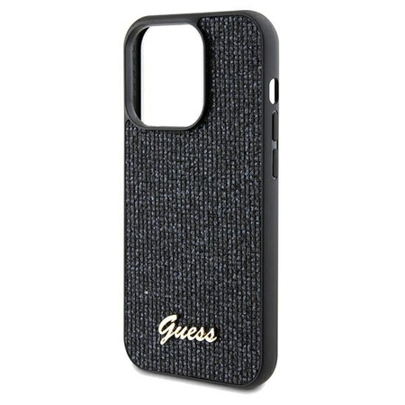 Guess nakładka do iPhone 13 Pro 6,1&quot; GUHCP13LPMSDGSK HC PU DISCO SCRIPT METAL czarna