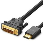 Ugreen kabel przewód przejściówka adapter DVI 24+1 pin (męski) - HDMI (męski) FHD 60 Hz 1,5 m czarny (HD106 11150)