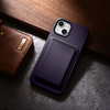 iCarer Case Leather Genuine Leather Case Cover for iPhone 14 Dark Purple (WMI14220705-DP) (MagSafe Compatible)