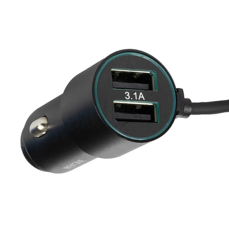 WEKOME WP-C44 Pop Digital Series - Ładowarka samochodowa z wbudowanym kablem 3w1 USB-C / Lightning / Micro USB + 2x USB-A 33W (Czarny)