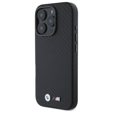 Oryginalne Etui IPHONE 16 PRO MAX BMW Hardcase Carbon Wrapped Metal (BMHCP16X23PUFWC) czarne