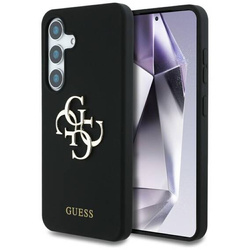 Case SAMSUNG GALAXY S25 Guess Silicone Big 4G Logo Bottom Script black