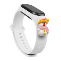 Strap Xmas replacement band strap for Xiaomi Mi Band 4 / Mi Band 3 Christmas holidays white (snowman 2)