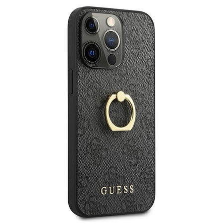 Oryginalne Etui IPHONE 13 PRO / 13 6,1" Guess Hardcase 4G with Ring Stand GUHCP13L4GMRGR szare