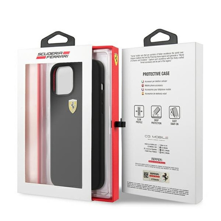 Ferrari FESSIHCP12LBK iPhone 12 Pro Max 6,7" czarny/black hardcase On Track Silicone