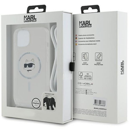 Karl Lagerfeld KLHMP14SHCCHNT iPhone 14 / 13 / 15 6.1" hardcase transparent IML Choupette Head & Cord Magsafe