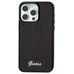 Guess Sequin Script Metal case for iPhone 15 - black