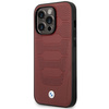 Original Case IPHONE 14 PRO BMW Leather Seats Pattern MagSafe MagSafe (BMHMP14L22RPSR) burgundy