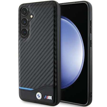 Etui BMW Leather Carbon na Samsung Galaxy S24+ - czarne