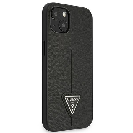 Guess GUHCP13SPSATLK iPhone 13 mini 5,4 &quot;black / black hardcase SaffianoTriangle Logo