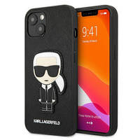 Karl Lagerfeld KLHCP13SOKPK iPhone 13 mini 5,4" czarny/black hardcase Saffiano Ikonik Karl`s Patch