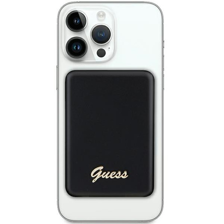 Guess powerbank indukcyjny 5W GUPBM3ALGSGK 3000mAh czarny MagSafe Metal Script Logo