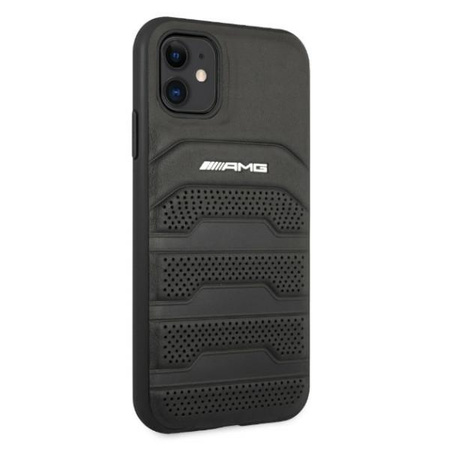 AMG AMHCN61GSEBK iPhone 11 6,1" czarny/black hardcase Leather Debossed Lines