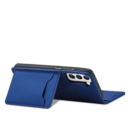 Magnet Kartenetui für Samsung Galaxy S22+ (S22 Plus) Tasche Wallet Card Holder Blau