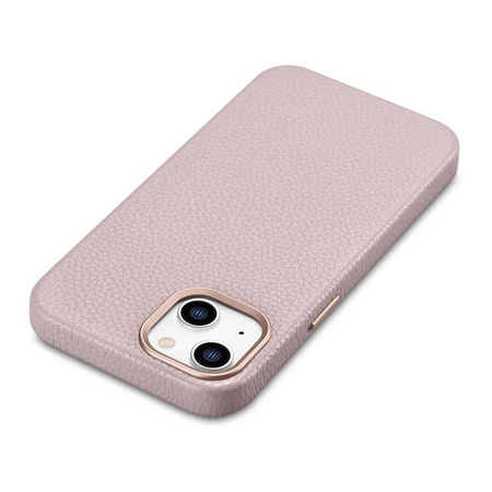 iCarer Litchi Premium Leather Case iPhone 14 Magnetic Leather Case with MagSafe pink (WMI14220709-PK)