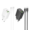 HOCO ładowarka sieciowa USB A + Typ C + kabel Typ C do Lightning PD QC3.0 3A 20W N61 czarna