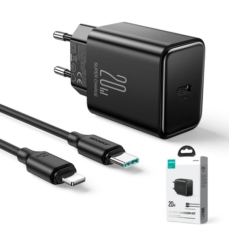 Joyroom JR-TCF06 USB C 20W PD-Ladegerät - Schwarz