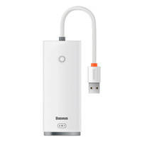 Baseus Lite Series multifunktionaler HUB 4in1 USB - 4x USB 3.2 Gen. 1 25 cm weiß (WKQX030002)