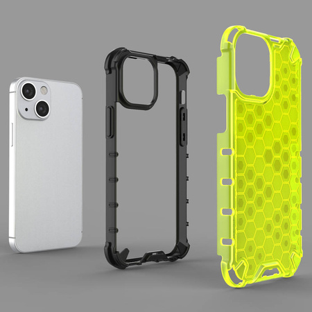 Honeycomb Case armor cover with TPU Bumper for iPhone 13 mini black