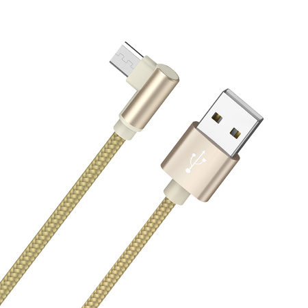 Borofone Kabel BX26 Express - USB na Micro USB - kątowy 2,4A 1 metr złoty