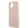 Guess GUHMP13MLSLMGLP iPhone 13 6.1 &quot;light pink / light pink hardcase Silicone Script Gold Logo Magsafe