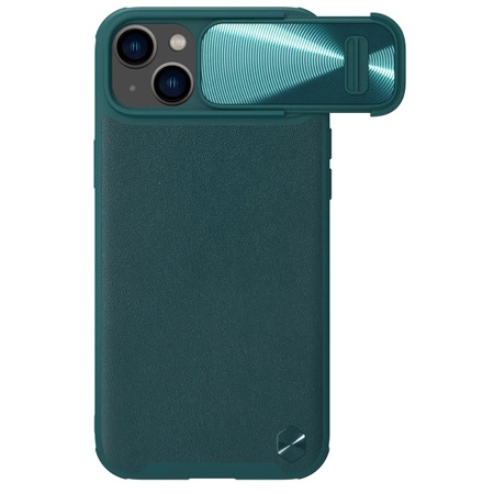 Nillkin CamShield Leather S Case iPhone 14 Hülle mit Kameraabdeckung grün