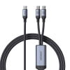 Kabel 2 w 1 Joyroom speedy series  SA21-1T2 USB-C - USB-C / USB-C 1.5m czarny