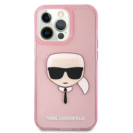 Karl Lagerfeld KLHCP13XKHTUGLP iPhone 13 Pro Max 6,7" różowy/pink hardcase Glitter Karl`s Head