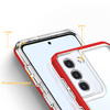 Clear 3in1 case for Samsung Galaxy S23+ silicone cover with frame red