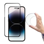 Wozinsky Full Cover Flexi Nano Glass szkło hartowane iPhone 14 Pro Max elastyczne z czarną ramką