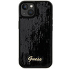 Etui Guess Sequin Script Metal na iPhone 15 - czarne