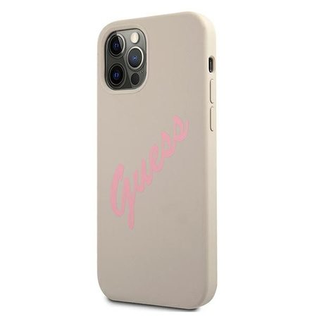 Guess GUHCP12LLSVSGP iPhone 12 Pro Max 6,7" szaro różowy/grey pink hardcase Silicone Vintage