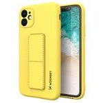 Wozinsky Kickstand Case flexible silicone cover with a stand Samsung Galaxy A72 4G yellow