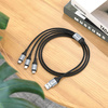 HOCO kabel 3w1 USB A do Lightning / Micro USB / Typ C 2,4A X102 1 m czarny