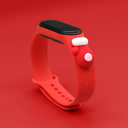 Strap Xmas replacement band strap for Xiaomi Mi Band 6 / Mi Band 5 Christmas holidays red (glove)