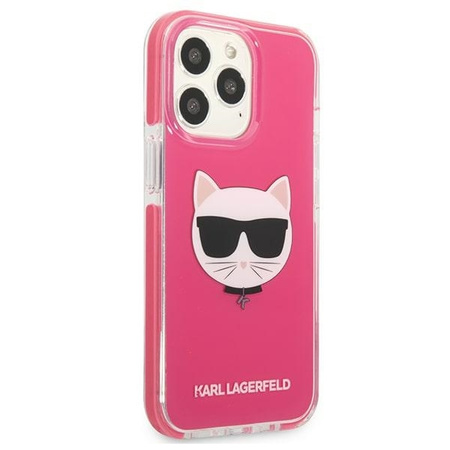 Oryginalne Etui IPHONE 13 PRO Karl Lagerfeld Hardcase Choupette Head (KLHCP13LTPECPI) różowe