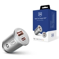 Ładowarka samochodowa 3mk Hyper Car Charger 45W USB-C USB-A - srebrna