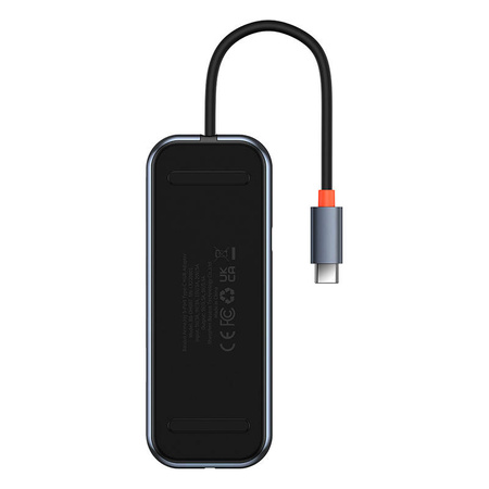 Hub 5w1 Baseus AcmeJoy series USB-C do 2xUSB 3.0 + USB 2.0 + USB-C PD + RJ45 (szary)