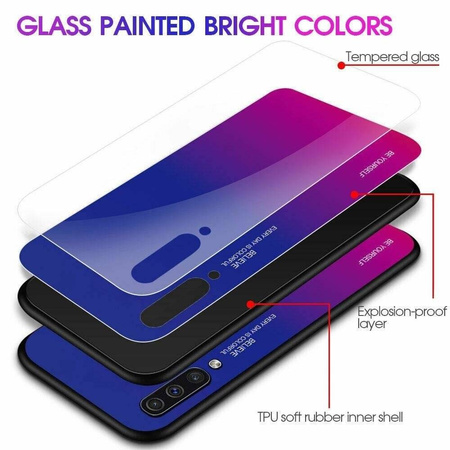 Etui Szklane Glass case Gradient IPHONE 11 PRO MAX czarno-niebieskie