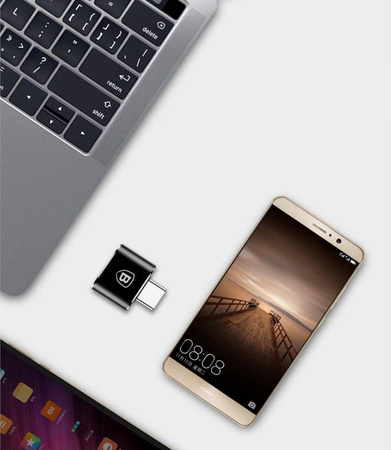 Baseus adapter przejściówka ze złącza USB na USB Type-C OTG czarny (CATOTG-01)