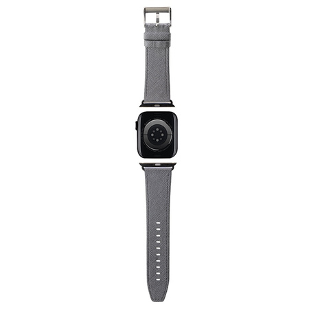 Karl Lagerfeld pasek do Apple Watch 42/44/45/49 mm KLAWLSAKLHPG STRAP SAFFIANO MONO srebrny