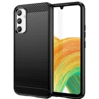 Carbon Case Hülle für Samsung Galaxy A04e flexibles Silikon Carbon Cover schwarz