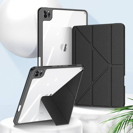 Dux Ducis Magi Case für iPad Pro 12.9 &#39;&#39; 2021/2020/2018 Smart Cover Case mit Ständer und Aufbewahrung für Apple Pencil Schwarz