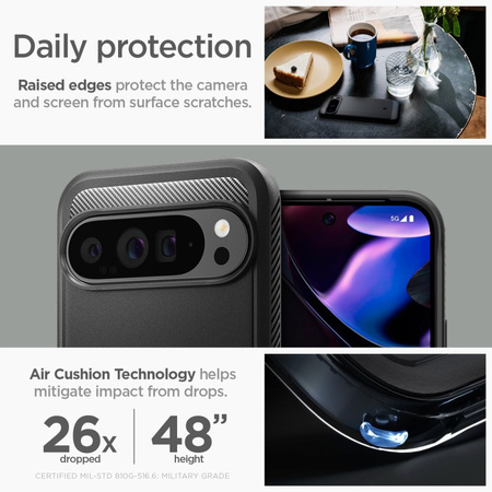 Spigen Rugged Armor - Etui do Google Pixel 9 Pro XL (Matte Black)