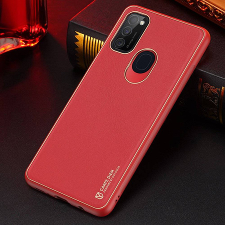 Dux Ducis Yolo eleganckie etui pokrowiec ze skóry ekologicznej Samsung Galaxy M30s czerwony