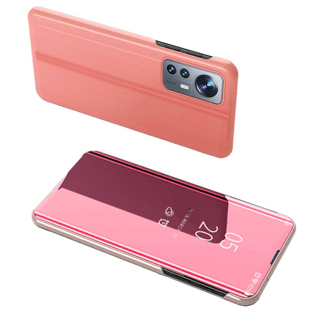 Clear View Case Cover für Xiaomi 12 Lite Hülle mit Klappe Rosa