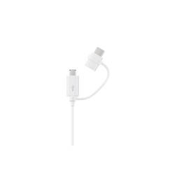 Samsung kabel 2w1 USB - microUSB - USB-C 1,5 m biały