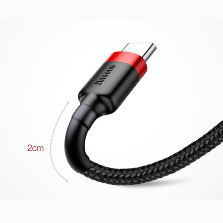 Baseus Cafule Cable wytrzymały nylonowy kabel przewód USB / USB-C QC3.0 2A 3M czerwony (CATKLF-U09)