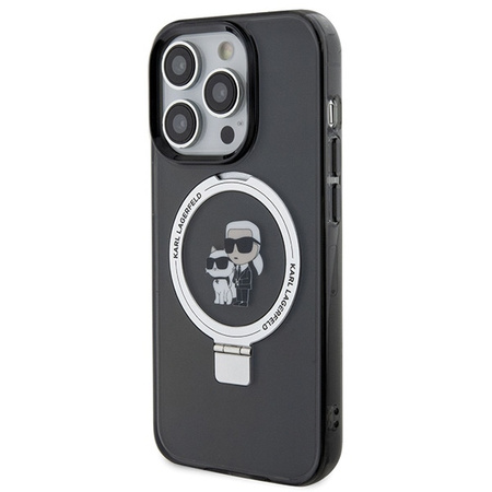 Karl Lagerfeld KLHMP15XHMRSKCK iPhone 15 Pro Max 6.7&quot; black/black hardcase Ring Stand Karl&amp;Choupette MagSafe